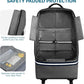 Rolling Car Seat Travel Bag, Padded Carseat Travel Backpack for Airplane,Large Durable Travel Bag with 4 Wheels,Adjustable Shoulder Strap and Waterproof Base Dark Grey