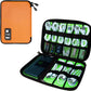 Electronics Travel Organizer,Portable Waterproof Electronic Travel Storage Bag for Small Charging Cord Storage,Charger,SD Card etc,for Travel,Business-Orange Green