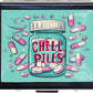 Cute and Portable Metal Pill Organizer – 8 Compartments, Elegant Chrome Finish, Ideal for Travel and Daily Use (Chill Pills Fun)