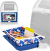 Lusso Gear Airplane Tray Table Cover with Pockets for Toddlers & Kids - Airplanes Pattern - Foldable & Rollable Lap Desk - Toddler Travel Essentials & Plane Activities