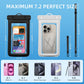 IPX8 Floating Waterproof Phone Pouch 2-Pack,7.2 Inch Waterproof Pouch for iPhone16/15/14 Pro Max Galaxy S24/S23 Adjustable Lanyard + Wrist Strap Beach Swimming Travel Essentials Black White