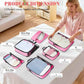 BAGAIL 4 Set/6 Set/8 Set Compression Packing Cubes Travel Accessories Expandable Packing Organizers (Half Mesh, 6-Pink)