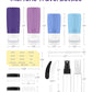 Morfone 16 Pack Silicone Travel Bottles Set for Toiletries TSA Approved Travel Containers Leakproof Squeezable Refillable Accessories 2oz 3oz for Shampoo Conditioner Lotion Liquids (Blue Purple)