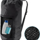 Laundry Bag Backpack,Olosar Extra Large Travel Laundry Bag with Mesh Pocket & Adjustable Shoulder Straps,Dirty Clothes Travel Bag for College Students Dorm,Apartment(Black)