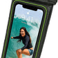 【2025 Upgraded】 1 Pack Black - IP68 Waterproof Phone Pouch Floating Design No Sink Waterproof Phone Case - Beach Pool Travel Essentials - Works w/All Phones - Detachable Lanyard - Black/Hi-Vis Green