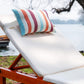 Outdoor Beach Chair Head Resting Pillow, Pool Lounge Chair Pillows with Insert and Adjustable Elastic Stripe for Recliner Sunbrella Neck Attachment, 2 Pack Size 11”*16” Strip II Red