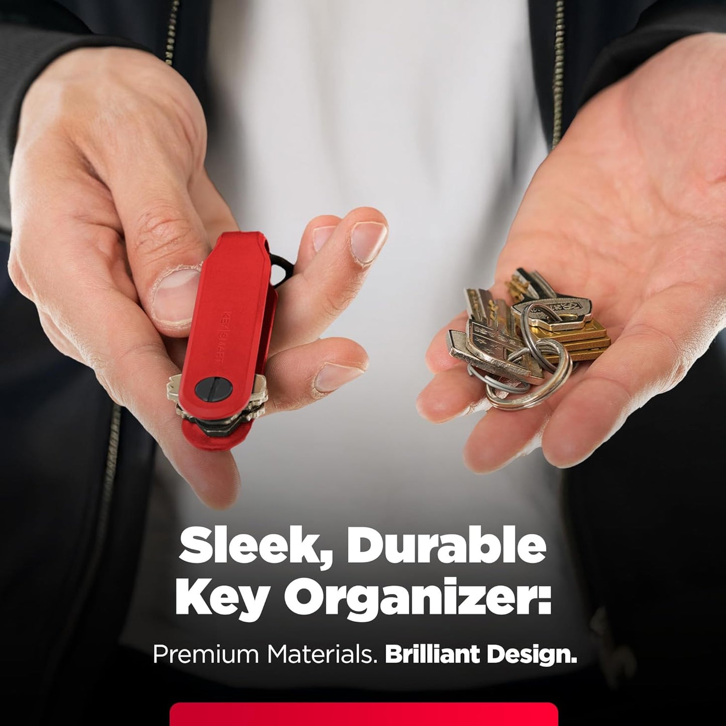 KeySmart Keychain Key Holder - Compact Key Organizer for Key Chain, EDC Key Chains, Key Ring Keychains