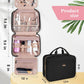 Black Toiletry Bag, Makeup Organizer, Travel Bag For Women Mens Toiletries, Waterproof with Hanging Hook, Large Capacity
