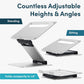 Laptop Stand for Desk, Ergonomic Sit to Stand Laptop Holder Convertor, Adjustable Height from 2.1" to 13.8", Supports up to 22lbs, Compatible with MacBook, All Laptops Tablets 11-17" - Silver