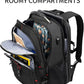 KROSER Travel Laptop Backpack 18.4 inch XXXL Computer Backpack Stylish College Backpack with RFID Pockets USB Charging Port REFLECTIVE STRIPS Water-Repellent Day pack for Business/Men - Roamly