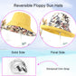 Women Wide Brim Sun Hats Metal Wired Edge Summer UV Protection Beach Fishing Hat for Hiking Garden Travel Chin Strap