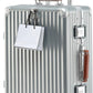 HotWay 20 Inch Carry On Luggage with Leather Handle, PC Zipperless Suitcase with Spinner Wheels and TSA Locks, 22x14x9 Airline Approved Luggage for Travel, Silver