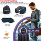 napfun Neck Pillow for Traveling, Upgraded Travel Neck Pillow for Airplane 100% Pure Memory Foam Travel Pillow for Flight Headrest Sleep, Portable Plane Accessories, Deep Blue Set, Medium (120-200LB)