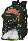 LARIPOP Basketball Backpack Large Basketball Bag with Ball Holder & Shoe Compartment for Youth Adults Men Women