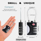 TSA Approved Luggage Locks - Small Combo Travel Padlock with Cable, TSA 007 Suitcase & Backpack Security, Durable & Easy to Use (Black+Silver)