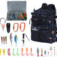 Fishing Backpack with Rod Holders,900D Oxford Water-Resistant Fishing Gear,42L Large Storage Tackle Bag for Men