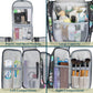 PAVILIA Extra Large Toiletry Bag Travel Bag for Women Men, Hanging Cosmetic Organizer, Water Resistant Makeup Bag for Accessories Toiletries, Travel Essentials Kit (Floral Grey)
