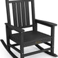 SERWALL Outdoor Rocking Chair, HDPE Patio Rocking Chair All-Weather Porch Rocker for Balcony, Yard, Black