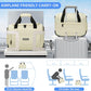 Underseat Carry On Luggage Lightweight Travel Tote Weekender Bag Overnight Duffle Bag for Travel, Travel Essentials Personal Item Travel Bag for Women and Men, Beige-16Inch