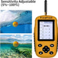 Fish Finder Portable Wireless Sonar & Radio Sensor Depth Finder with Fish Size, Water Temperature, Bottom Contour, Color LED Display Black/White Model fit for Boats Kayaks Fishing