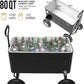 VINGLI 80 Quart Wagon Rolling Cooler Ice Chest, w/Long Handle and 10" Wheels, Portable Beach Patio Party Bar Cold Drink Beverage, Outdoor Park Cart on Wheels
