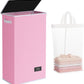SOLEDI Slim Laundry Hamper with Lid, Narrow Laundry Basket with Removable Bags, Dirty Clothes Hamper with handle, Small Hamper perfect for Laundry room, Bathroom, Bedroom, Small spaces. 70L Pink