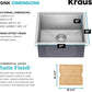 KRAUS Kore 21-Inch Undermount Workstation 16 Gauge Single Bowl Stainless Steel Kitchen Sink with Accessories, KWU111-21