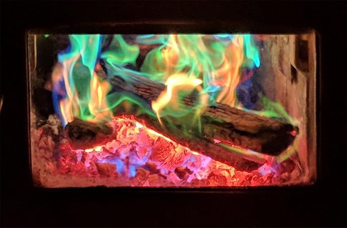 Mystical Fire Dragon Flames Fire Color Changing Packets- Pack of 12 Multi-Color, Long Lasting Magical Flame Color Changing Packets- for Indoor Fireplaces & Outdoor Firepits - Campfire Accessories