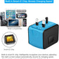 Universal International Travel Power Adapter W/Smart High Speed 2.4A 4xUSB Wall Charger, European Travel Plug Adapter, Worldwide AC Outlet for Europe, UK, US, AU, Asia-Blue