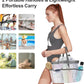 F-color Mesh Shower Caddy Portable with Drawstring - Upgrade Deeper 7 Pockets Dorm Room Essentials for Guys Girls with S Hook, Shower Bag Basket Tote for College Camping Toiletry Bathroom, White