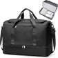 Large Travel Duffle Bag,Carry on Overnight Weekend Bag with Shoes Compartment,Weekender Bags for Women for Travel Business Trips Sport Hospital,Black