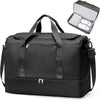 Large Travel Duffle Bag,Carry on Overnight Weekend Bag with Shoes Compartment,Weekender Bags for Women for Travel Business Trips Sport Hospital,Black