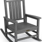SERWALL Outdoor Rocking Chair, HDPE Patio Rocking Chair All-Weather Porch Rocker for Balcony, Yard, Gray