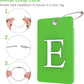 Gostwo 2 Pack Luggage Tags for Suitcases, 26 Initial Letter Travel Luggage Baggage Identification Labels ID Tag Fully Bendable Tags with Stainless Steel Loop (Green) (Letter E)