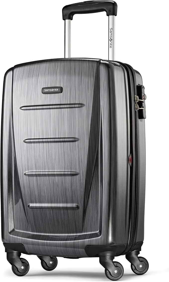 Samsonite Winfield 2 - 20-Inch Hardside Luggage with 360° Spinner Wheels, TSA Lock, Airline Approved - Charcoal
