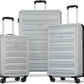 American Tourister Westridge Hardside Luggage Set with Spinner Wheels, Silver, 3PC SET (CO/M/L)