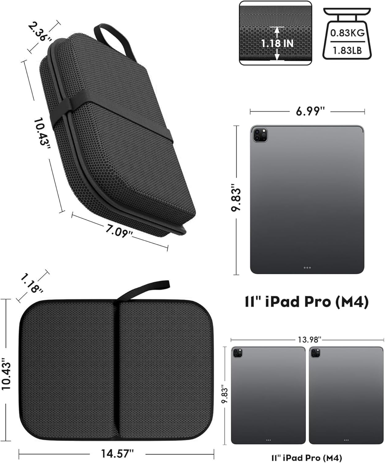 Gel Travel Seat Cushion, Portable Airplane Seat Cushion, 14.5" x 10.5" Thick & Foldable for Airplane Seats, Office Chair, Camping, Bleachers, Flights, Commute (Dark Grey)