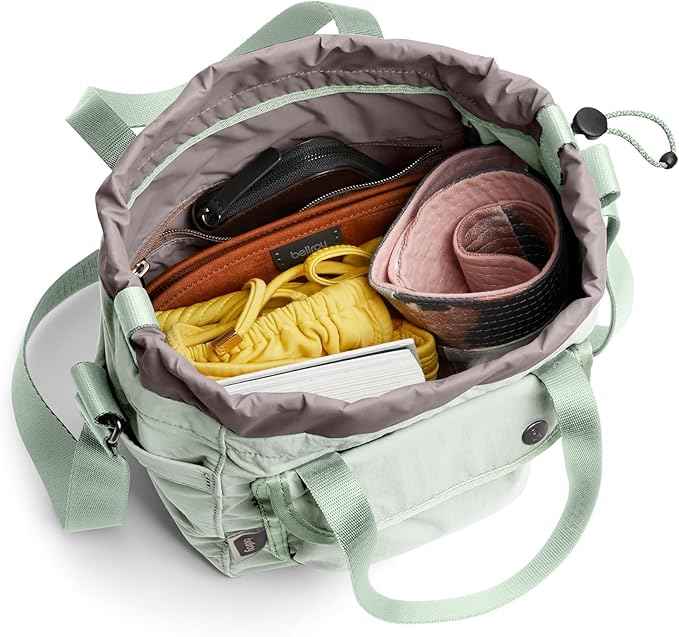 Bellroy Cinch Bucket Bag (compact 9 liter lightweight crossbody bag with external organization, internal zip pocket, adjustable shoulder strap, and adapts to be carried three ways) - Seafoam