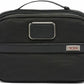 TUMI Alpha Split Travel Kit - Compact Toiletry Bag for Men & Women - Features Removable Leather Handle & 3 Zip Pockets - Black - Roamly
