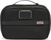 TUMI Alpha Split Travel Kit - Compact Toiletry Bag for Men & Women - Features Removable Leather Handle & 3 Zip Pockets - Black - Roamly