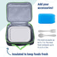 Wildkin Kids Insulated Lunch Box – Durable and Reusable for School & Travel - Rip-Stop Black/Green