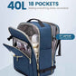 LOVEVOOK Travel Backpack for Women & Men 40L,Airline Approved Carry On Backpack Travel Essentials,TSA Carry on Luggage,Waterproof Personal Item Travel Bag,Suitcase with 3 Packing Cubes,Dark blue-Black