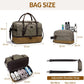 Nerlion Green Large Weekender Overnight Duffel Bag with Shoe Compartment and Leather Accents - Roamly