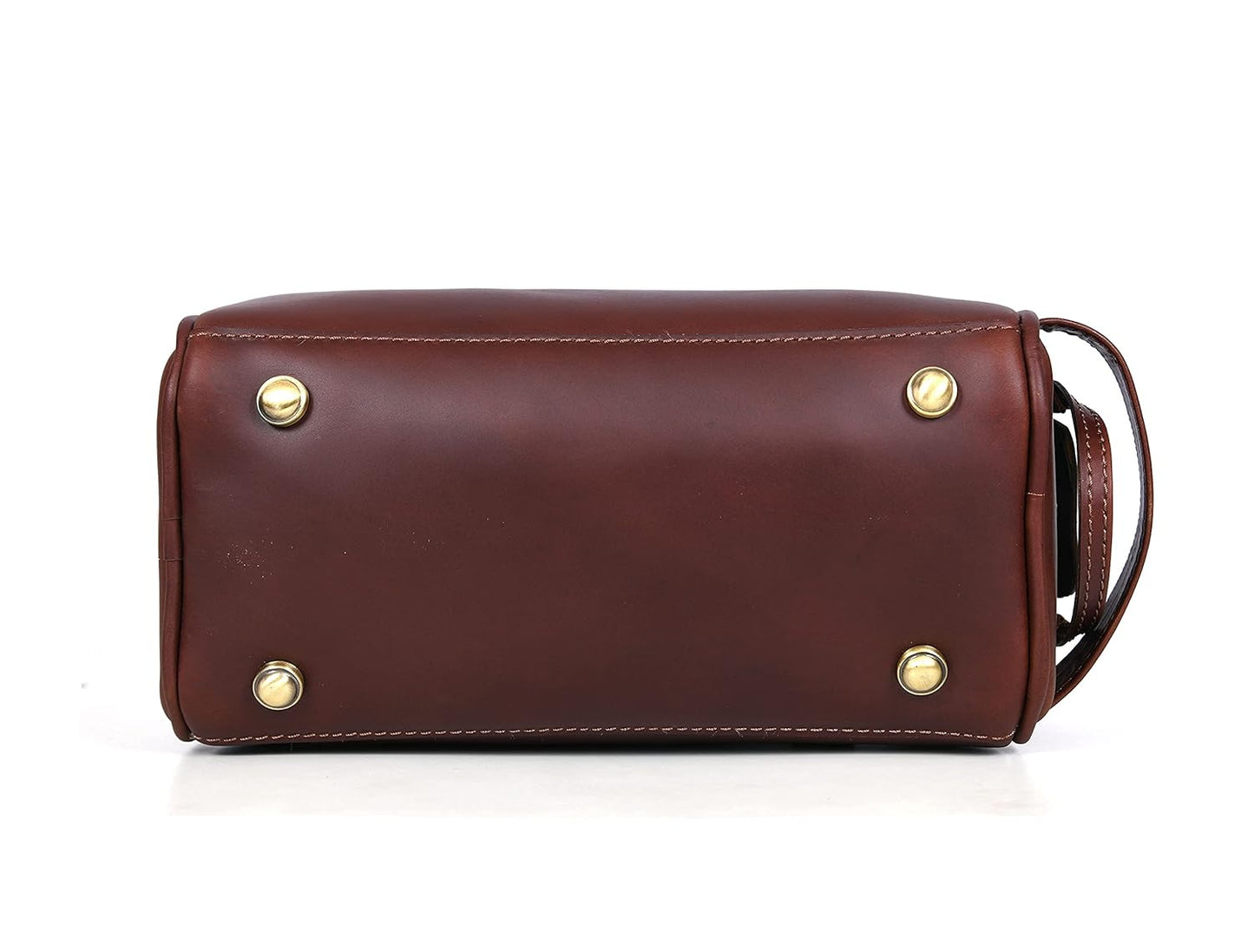 10" Premium Leather Toiletry Travel Pouch With Waterproof Lining | King-Size Handcrafted Vintage Dopp - Kit Gift for Father's Day By Aaron Leather Goods - Roamly