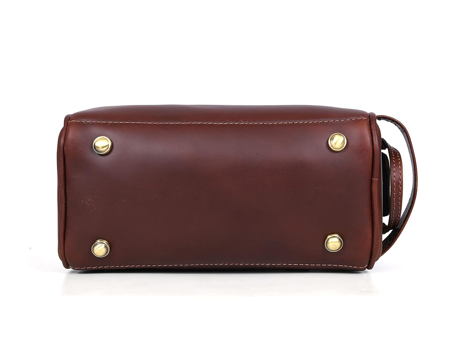 10" Premium Leather Toiletry Travel Pouch With Waterproof Lining | King-Size Handcrafted Vintage Dopp - Kit Gift for Father's Day By Aaron Leather Goods - Roamly