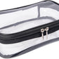 Portable Zippered Transparent Vinyl Travel Cosmetic Bag Clear PVC Makeup Kits Organizer Utility Pouch See Through Plastic TSA Approved Toiletry Carry Pouch