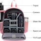 CADeN Camera Backpack Bag Professional for DSLR/SLR Mirrorless Camera Waterproof, Camera Case Compatible for Sony Canon Nikon Camera and Lens Tripod Accessories (Small, Pink)