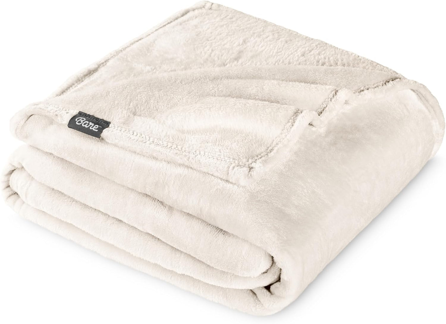 Bare Home Fleece Blanket - Throw/Travel - Ultra-Soft Lightweight for Bed, Sofa, and Couch - Luxury Microplush - Cozy Warm Blanket (Throw/Travel, Vanilla)
