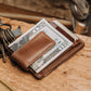 House of Jack Co. Carryall Slim Money Clip Wallet for Men, Strong Magnetic Clip, Front Pocket Wallet Card Holder, Full Grain Cowhide Leather,Tan