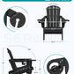 SERWALL Folding Adirondack Chair, Dual Cup Holders & All-Weather HDPE, Wood-Like Patio Chair for Backyard, Camping，Pool & Fire Pit- Black